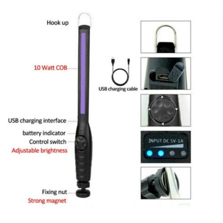 Tragbare LED UV Lampe Licht Stock Für Zahnbürste Unterwäsche Haushalt Handheld Typ Tiefe Reinigung Werkzeuge
