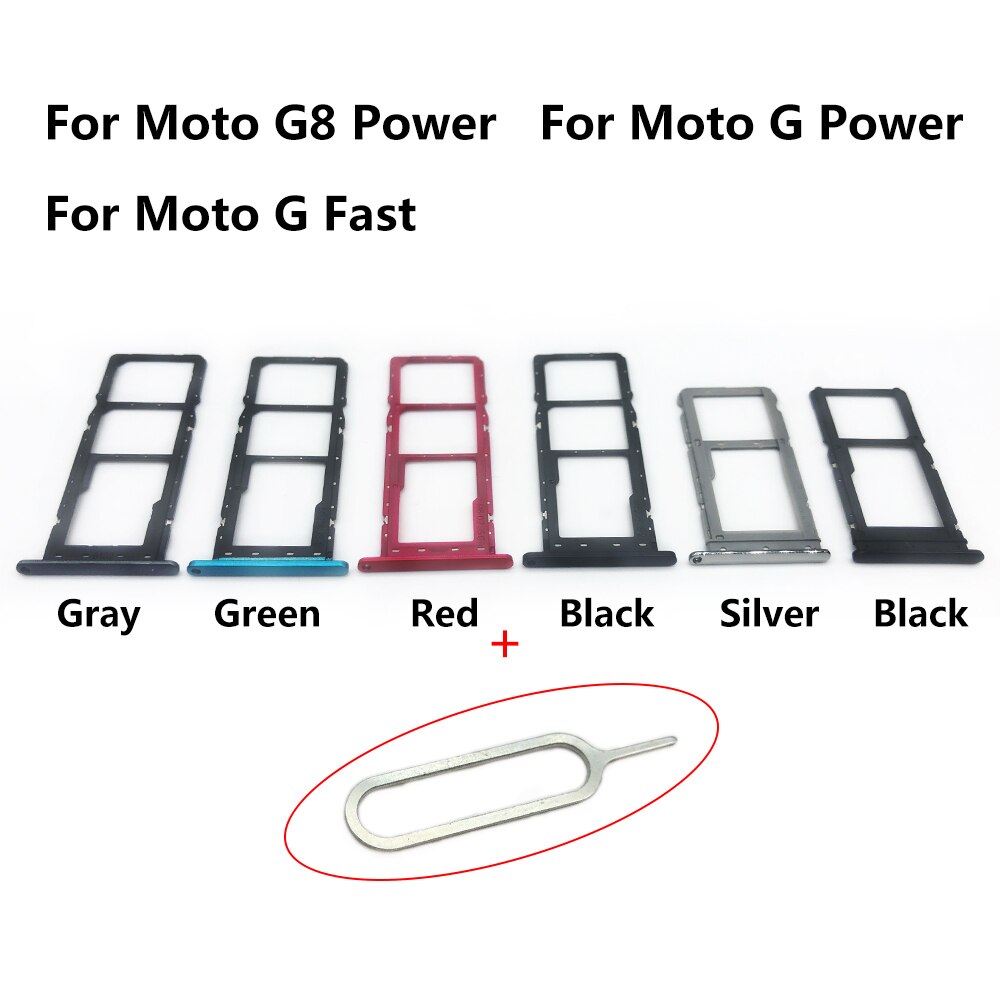 10Pcs/lot For Motorola Moto G8 Power Lite / G Fast / G Power / one zoom Sim Card Tray SD Card Reader Socket Slot Holder Part