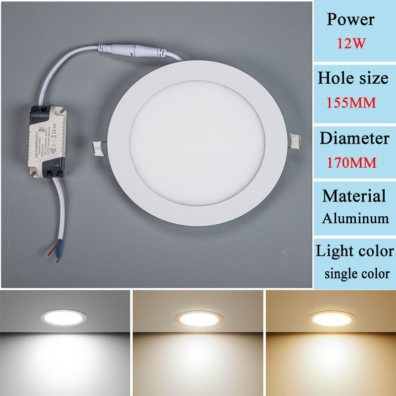 Panel de luz LED integrado NEARCAM, luz de techo oculta 3W6W12W15W18W, luz descendente para el hogar, luz plana, luz de techo comercial: Color blanco cálido / 1 W