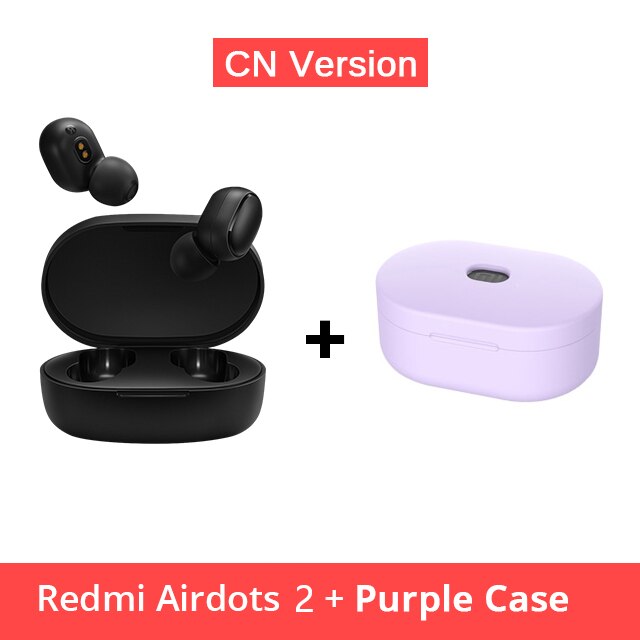 Original Xiaomi Redmi Airdots 2 TWS Wireless Earphone Earbuds Voice Control Bluetooth 5.0 Noise Reduction Tap AI Control: Airdots 2 n Purple