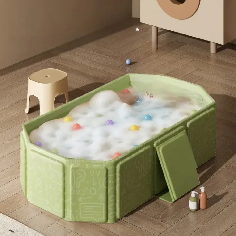 Slitesterkt badekar til kjæledyr, sammenleggbart badekar til dyrevalp, ensfarget badekar, sklisikker bunn, farget, fortykket, vanntett badekar med lavt tyngdepunkt