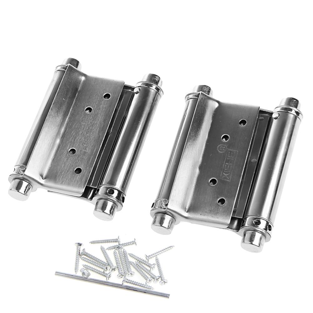 2Pcs 3" Inch Stainless Steel Double Action Spring Hinge Saloon Cafe Door Swing Household