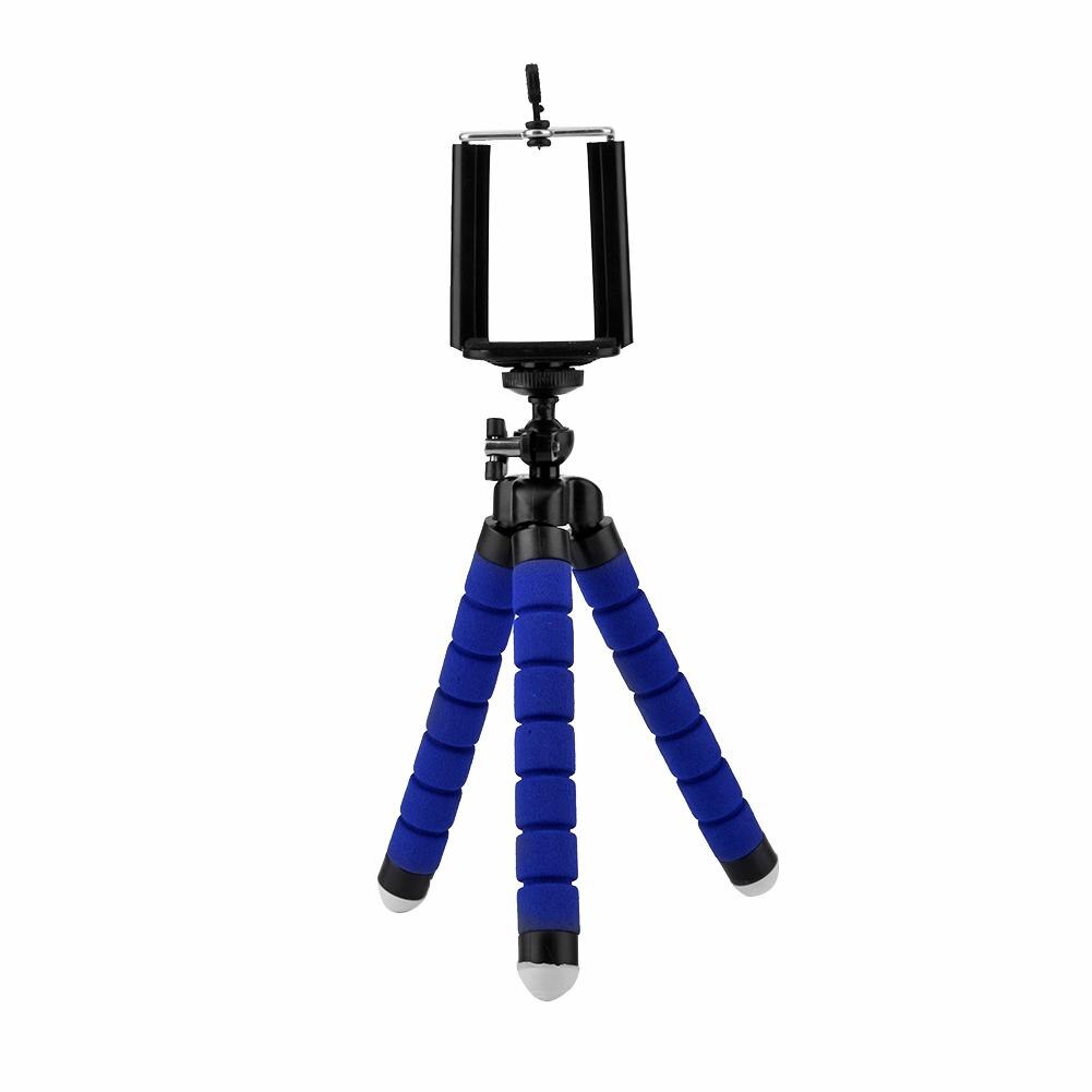 Flexibele Spons Octopus Telefoon Camera Houder Mini Beugel Tafel Desk Statief Telefoon Houder 360 Graden Roterende Stand Mount Monopod: Blauw