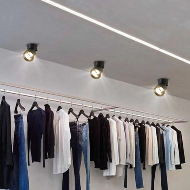 Utendørs led-lys downlight spotlights hullfri justerbar vinkel soverom taklampe korridor sammenleggbar verandalampe til hjemmet