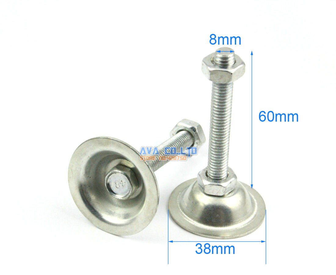 4 stuks 38mm basis  m8*60mm verstelbare draaibankpoot scharnierende stelvoeten