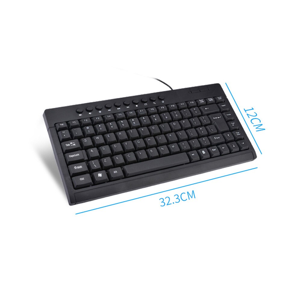 CARPRIE Wired Mini USB Keyboard Ergonomic and stylish Waterproof Keyboard For Laptop Desktop