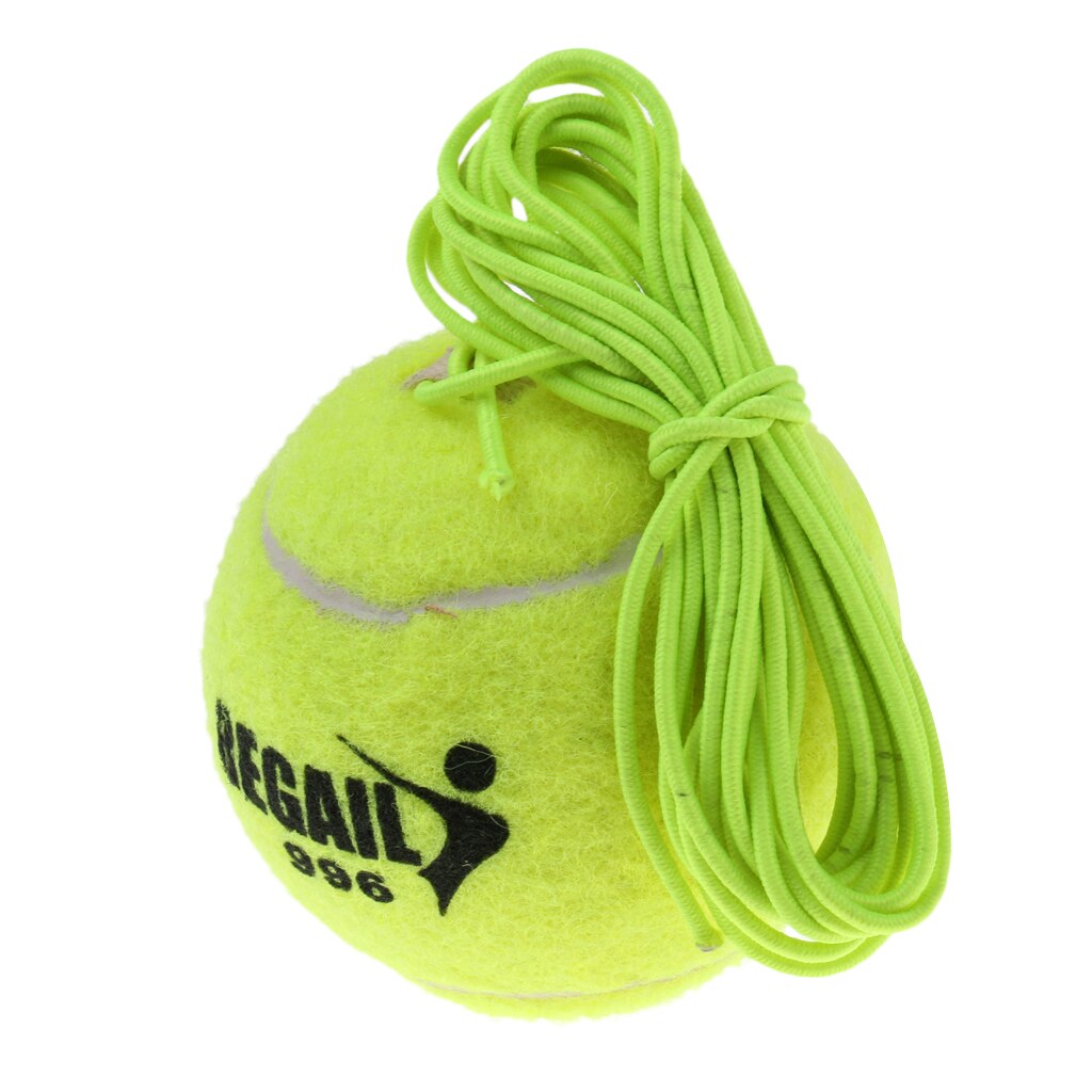 Bærbar elastisk tennisball med snor for tennistrener, grønn