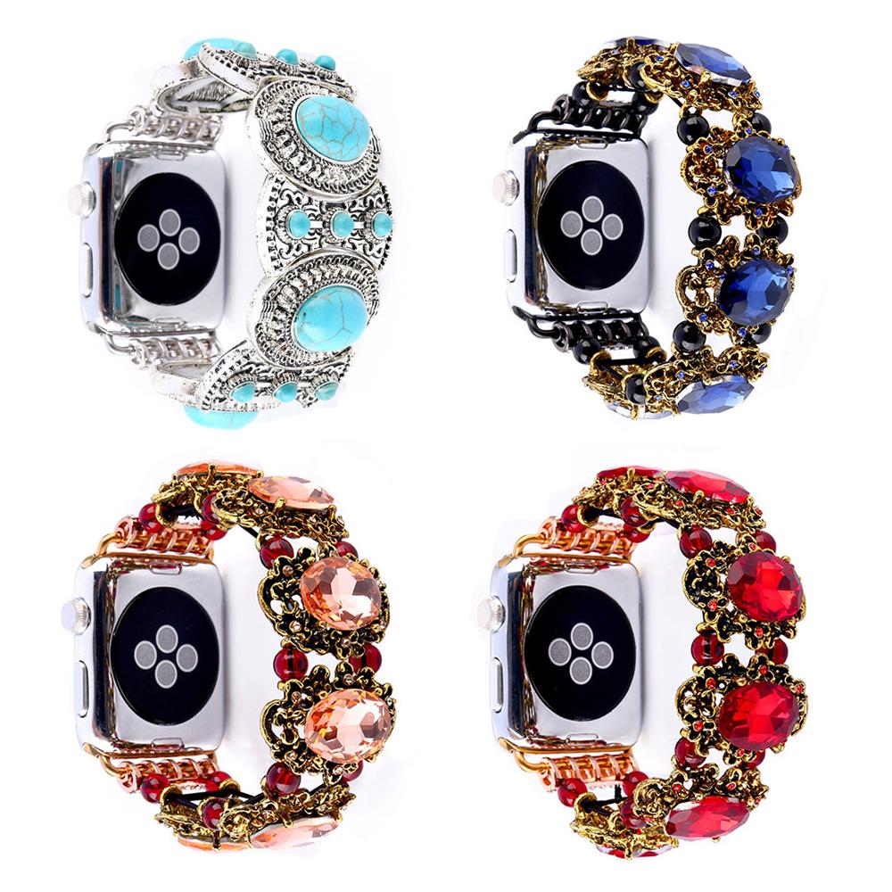 strap for Apple Watch Band 38mm 40mm 42mm 44mm Women, Bohemian Ethnic Antique Style Compatible Iwatch Series 5 4 3 2 1