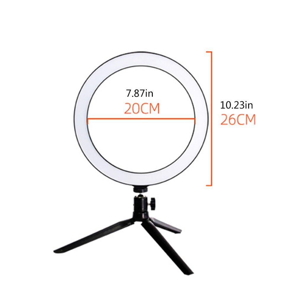 10 Inch Flat Ring Light Selfie Beauty Photography Mobile Phone Live Light Three Color Temperature LED Fill Light