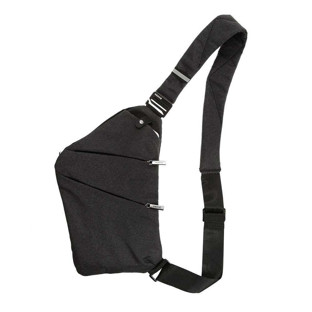 Slynge ryggsekk bryst sportsveske lett utendørs reise fotturer anti-tyveri crossbody skulder gym bag daypack for menn kvinner: Svart