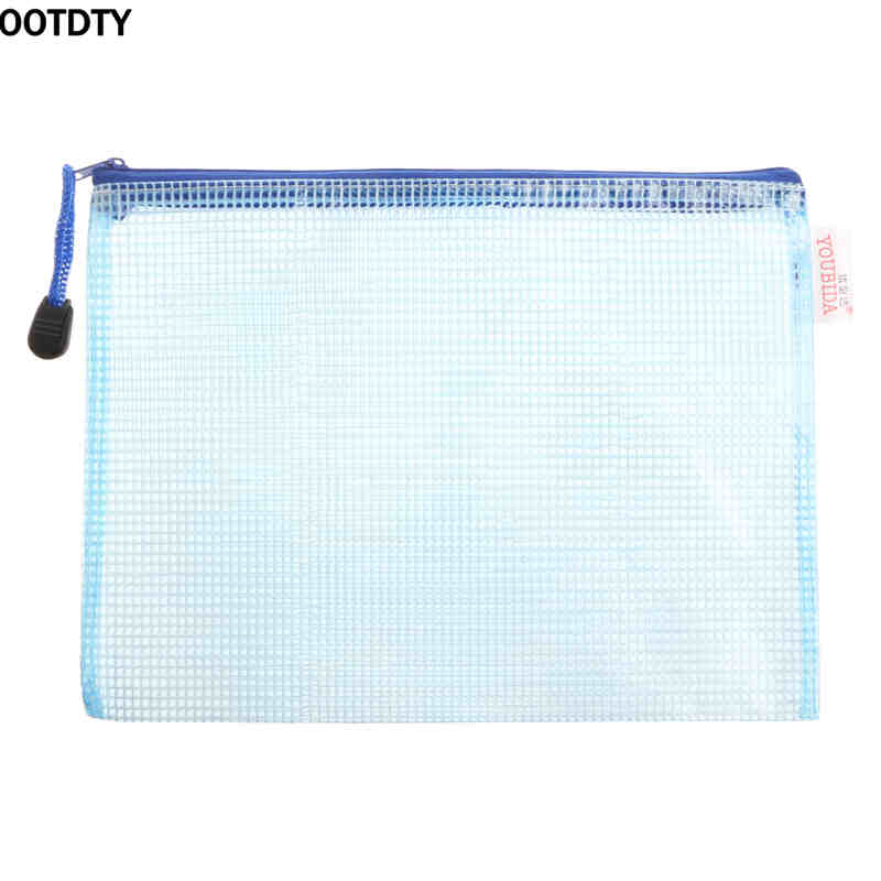 Waterproof Document Bag A3 Size Zipper File Pocket Storage School Office Supplies: Blue