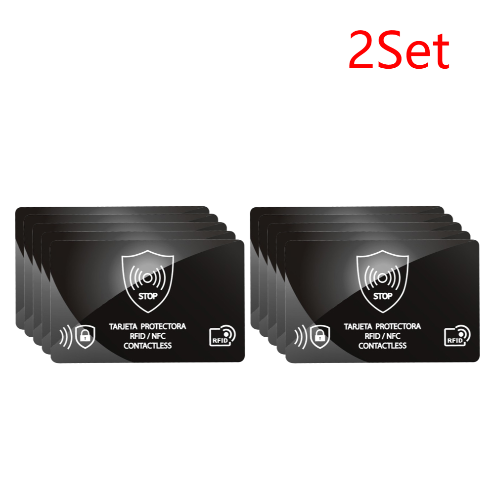 5-50PCS Draagbare RFID-blokkeerkaart Eén kaart Beschermt de hele portemonnee NFC-debit Credit Paspoortbeschermer RFID-blokkering Ultradun: zwart