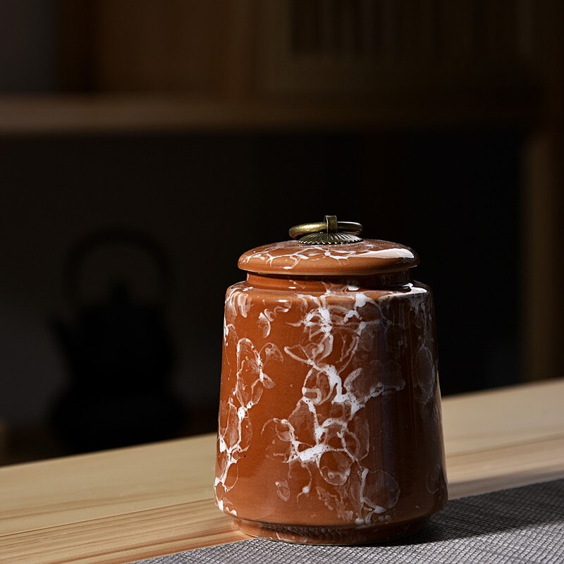 Høykvalitets keramiske tekrukker til hjemmeinnredning tørkede nøtter forseglet tank tekanne oppbevaringsbokser sukkerkaddy flerfarget keramikk honningkrukke: Zheshi 11.5 x 8.5cm
