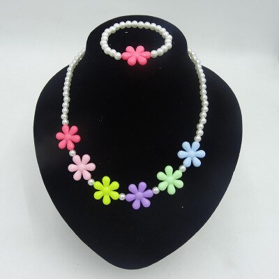 Kleur Strand Resin Kralen Kralen Student Kinderen Ketting Set Lange Ketting Boho: 9