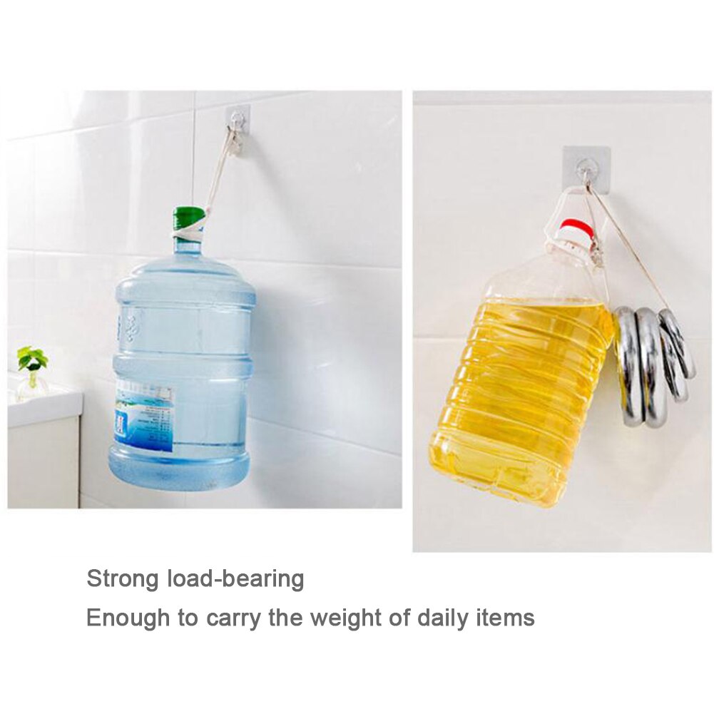 20 stk / sæt gennemsigtig vandtæt selvklæbende kroghænger køkken badeværelse værktøj selvklæbende stærk bæreevne