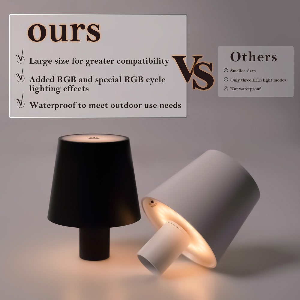Hotel draadloze LED oplaadbare Touch tafellamp 3 kleuren nachtkastje creatieve sfeerverlichting led bureaulamp bar buiten decor licht