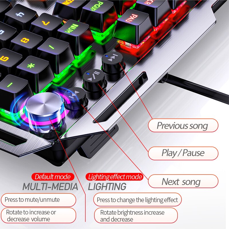 Professionele Gaming Echte Mechanische Toetsenbord Usb Wired 104 Keys Rgb Toetsenborden Voor Pc Computer Gamer Met Polssteun