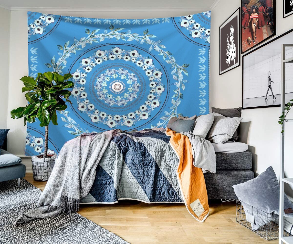 95 cm * 73 cm Tapestry Bohemian Wall Hanging Throw Rug Blanket Camping Tent Travel MattressTapestries Chic Home Decoration: F
