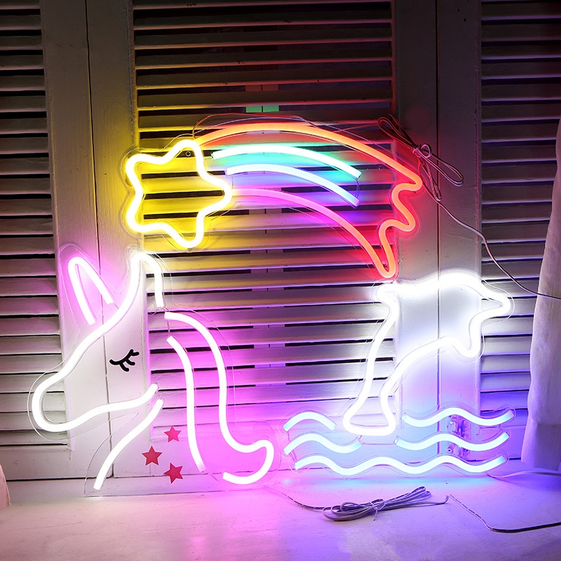Rainbow Neon Sign Led Regenboog Licht Lamp Voor Bar Decor Regenboog Decor Neon Lamp Muur Decor Kerst Neon Lamp buis