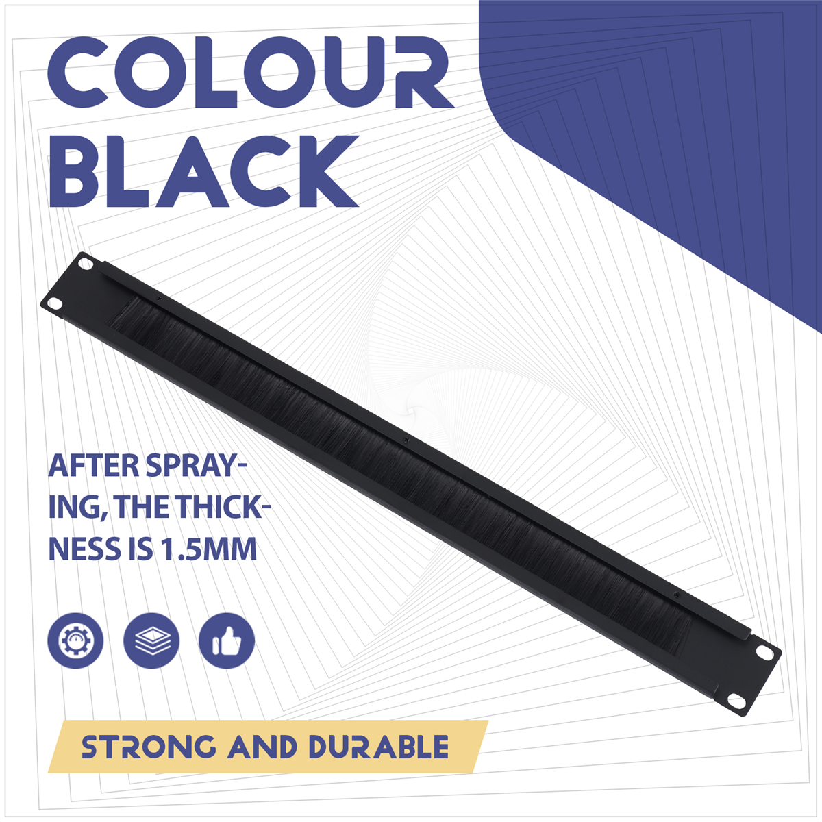 1Pcs 1U 19Inch RACK MOUNT Blanking Plate Rack Mounting Blank Network Brush Panel Server Cabinet Cable Management