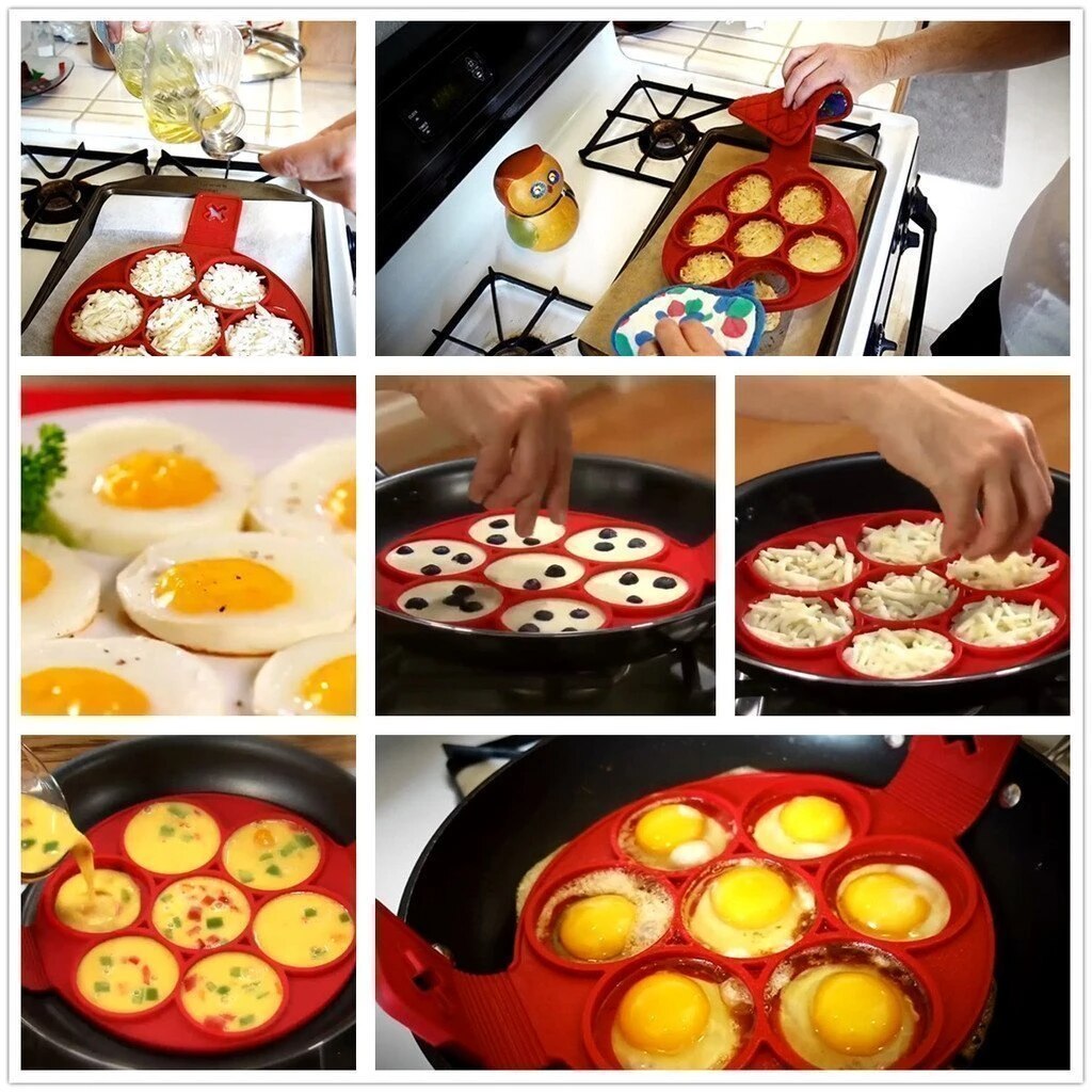 Moldes de tortitas antiadherentes para cocinar, utensilio de silicona reutilizable para hornear, con tapa, 1 Uds.