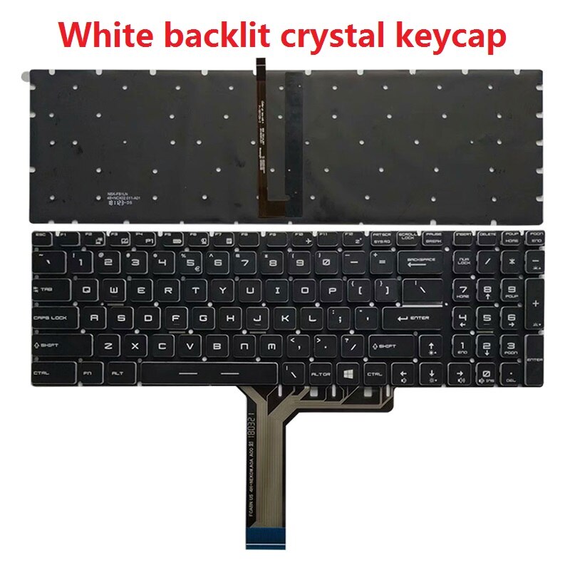 US laptop keyboard For MSI GS63 GS63VR MS-16K2 GS63VR 6RF GS63VR 7RF US keyboard: white backlight