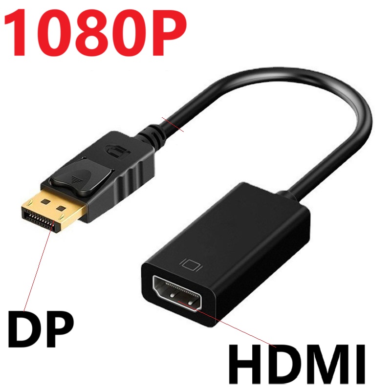 4K DP naar HDMI Adapter Converter Kabel Man-vrouw DisplayPort naar HDMI-compatibele video-audio-adapterkabel voor PC TV Laptop: grijs