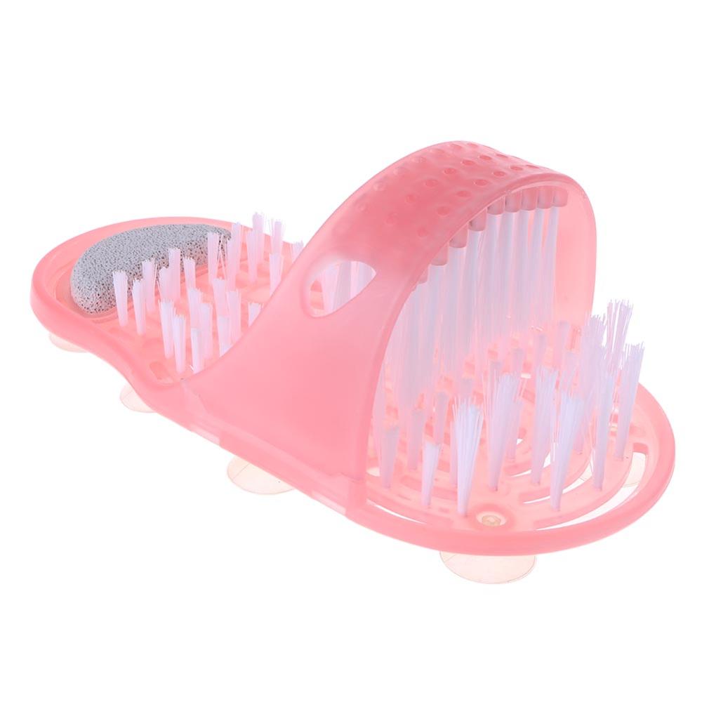 1pc Kunststoff Pinsel Pantoffel Schlecht Dusche Füße Massage Entfernen Abgestorbene Haut Hausschuhe Fuß Wäscher Schlecht Schuh mit Pinsel Fuß pflege Werkzeug: Rosa