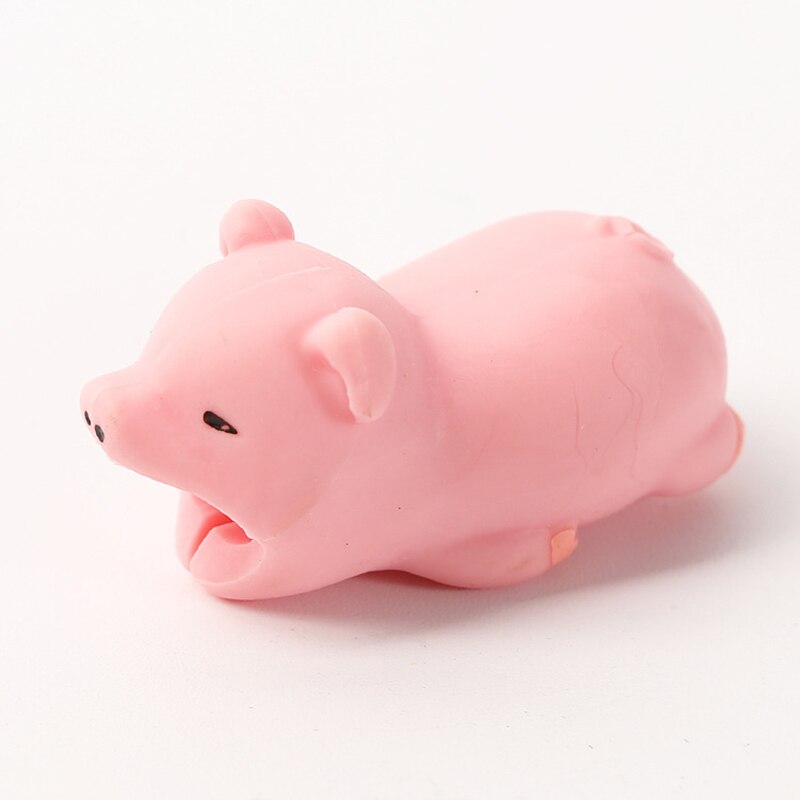 1pc Cute Animal Bite USB Cable Protector Desktop Organizer Kawaii Stationery Home Office Supplies Desk Accessories: C