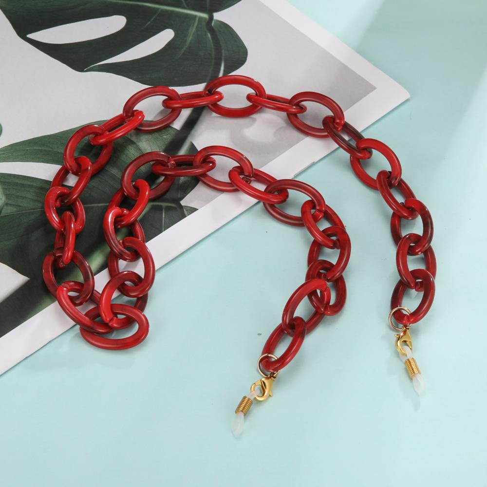 Skyrim bohême large acrylique lunettes de soleil chaîne lanière anti-dérapant lecture lunettes chaînes lunettes cordon cou sangle corde pour les femmes
