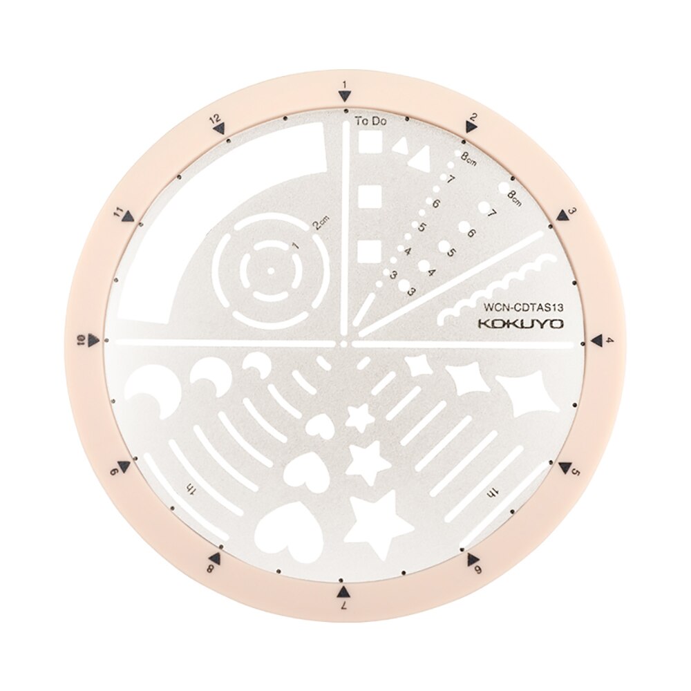 Japanese Product Kokuyo Rotating Template Ruler Student Multifunctional Rotatable Template Ruler Round Ruler Cute: Default Title