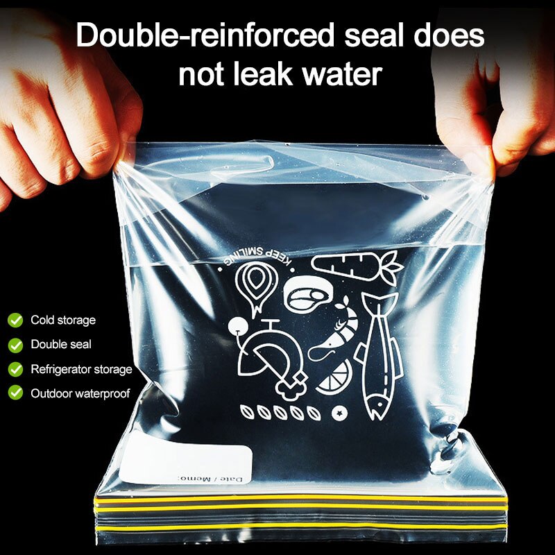 Reusable Fresh Zipper Bag Vegetable Food Fridge Preservation Self Seal Bag Freezing Storage Package Kitchen Reclosable Fresh Bag