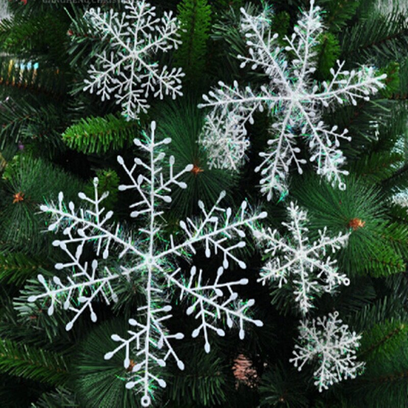 30 unids/lote adornos navideños copo de nieve boda Favor tema de cumpleaños decoración árbol decoraciones 11cm decoración Festival