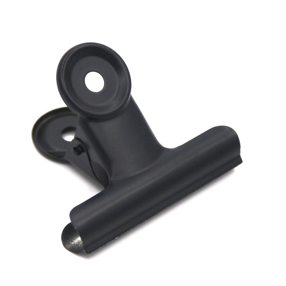 12Pack Large Black Bulldog Binder Paper Clips Metal Hinge Clip File Clamps For Crafts Bags Drawings Photos at Home&amp;Office Useage