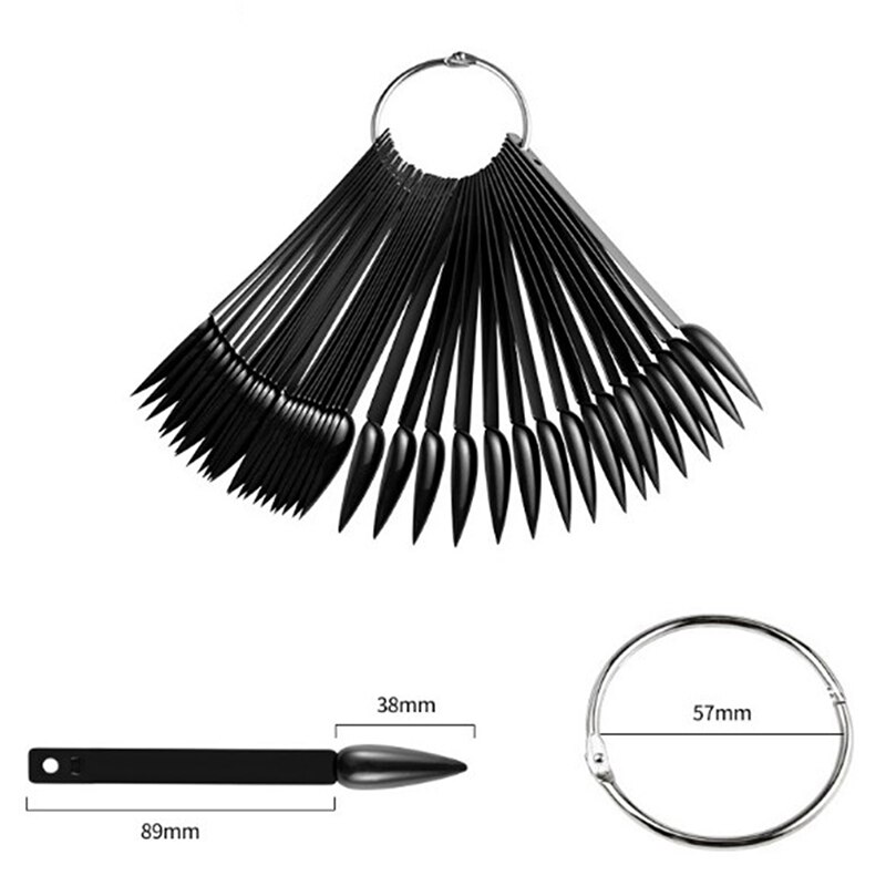 40 Stks/partij Kunstnagels Scherm Tips Nail Wiel Duidelijke Tip Nail Tonen Plank Salon Display Polish Gereedschap Practise Valse Nail tips: Black