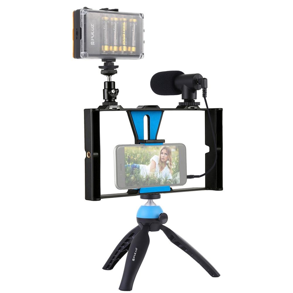 Smartphone Vlogging Rig Set Kit 104 LEDs Light Microphone Tripod Phone Stand 40P