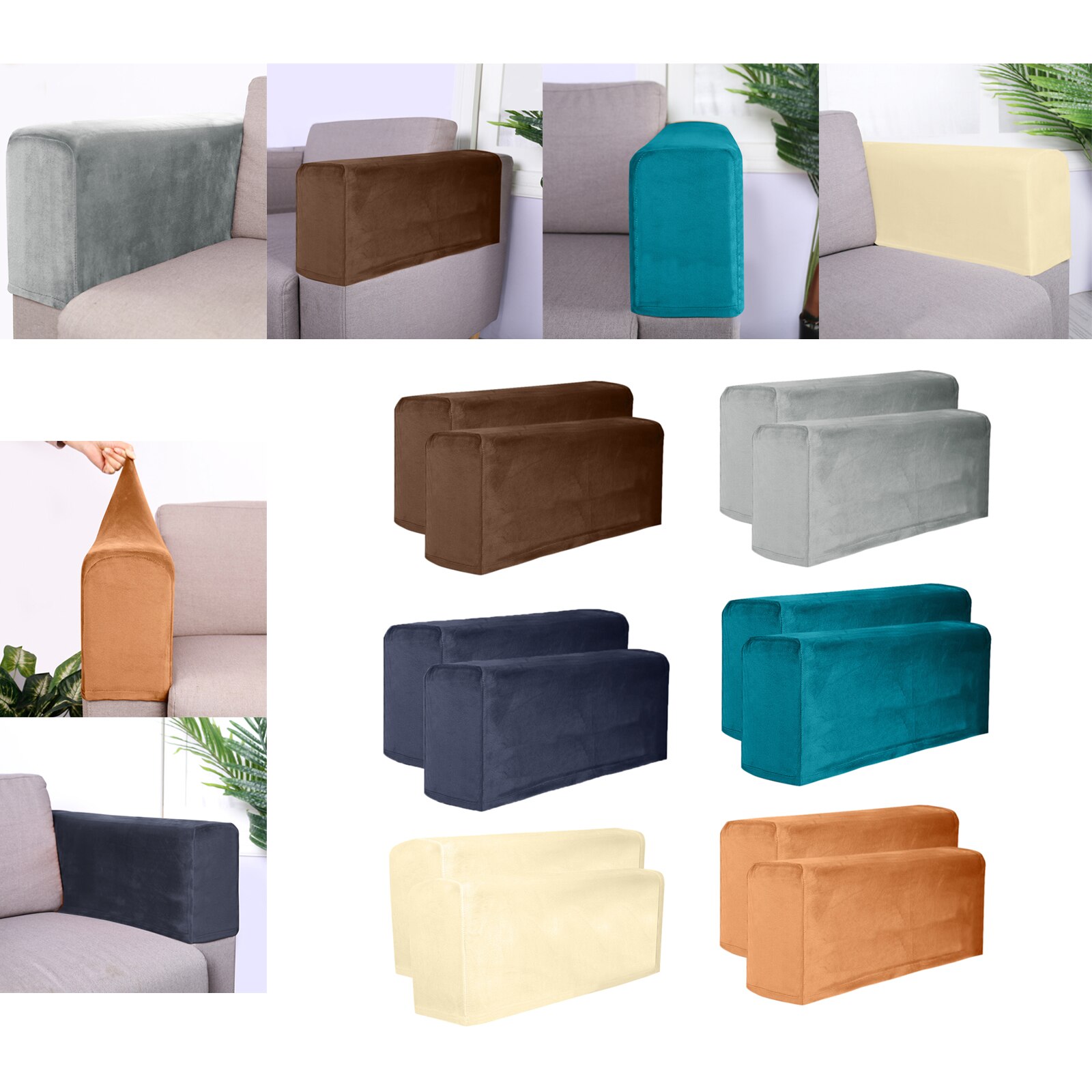 2 stk sofa armlæn betræk strækbar aftagelig beskytter til hjemmet skridsikker lænestol betræk stole møbler polyester sofa prote