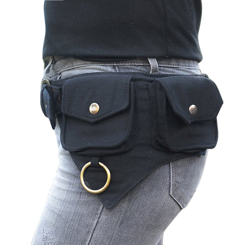 Taille Zakken Vrouwen Opbergtas Zak Taille Verpakking Effen Kleur multifunctionele Vrouwelijke Riem Tas Zwarte Telefoon Pouch: Default Title