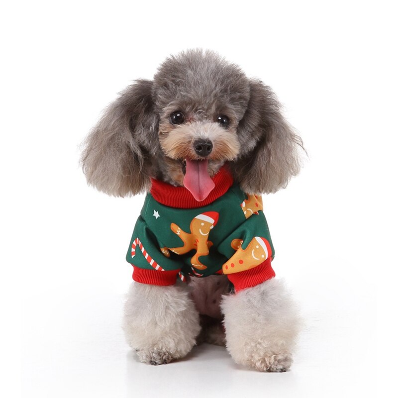 Mono de Mascota de Navidad perro de 4 Patas divertido patrón de dibujos animados ropa de dormir Casual 4 Patas trajes para perros pequeños medianos
