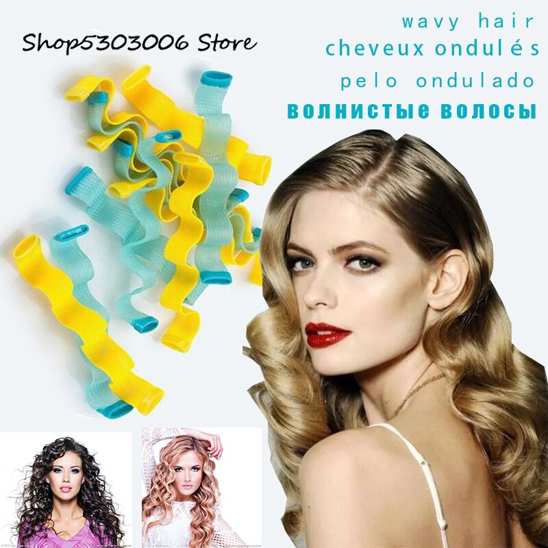 12Pcs Magic Curl Hair Heatless Curls Silk Convenient Non-electric Hair Tool Heatless Curls Satin Curl Maker Overnight Band Silk