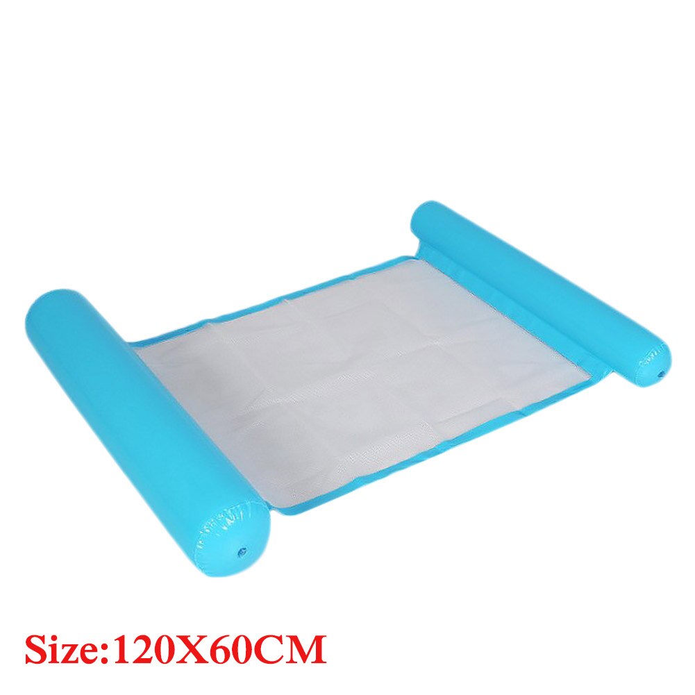 PVC Summer Inflatable Chair Floating Row Swimming Pool Water Hammock Air Mattresses Bed Beach Water Sports Lounger Chair: D Sky Blue