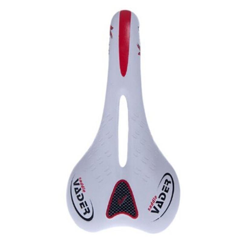 Banco de ciclismo vader branco e preto, banco de bicicleta para estrada mtb, mulheres e homens à prova d'água, couro pu confortável: Branco