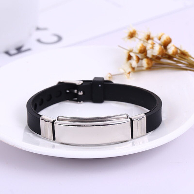 1 Uds. Personaliza las pulseras de identificación del bebé de los niños del acero inoxidable del timón del silicón suave