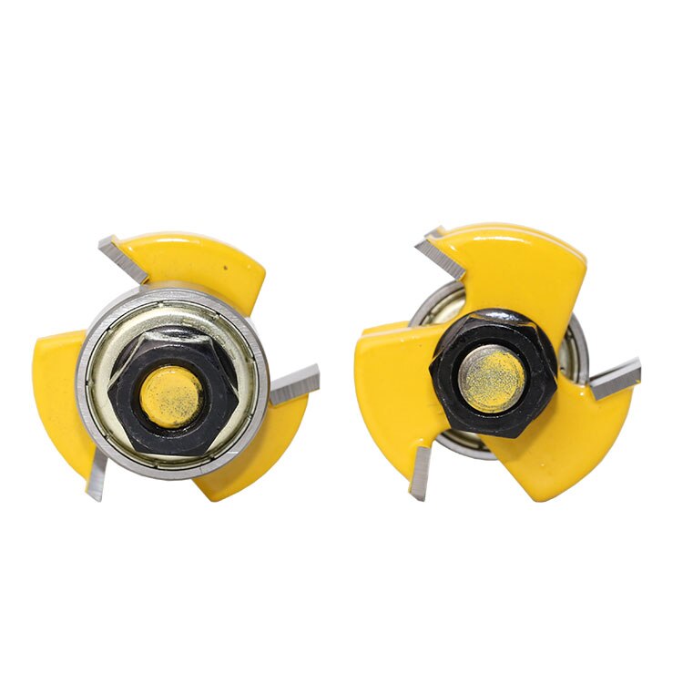 2 Bit Tongue and Groove Router Bit Set - 1/4" Shank - Shaker Woodworking Chisel Cutter Tool-RCT 15212