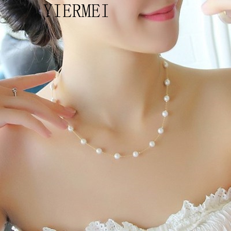 Monili delle donne collier Catena Imitazione Della Catena Della Perla e Collana di Gioielli Da Sposa Da Sposa Bianco Della Collana degli uomini & delle Donne regalo Nec