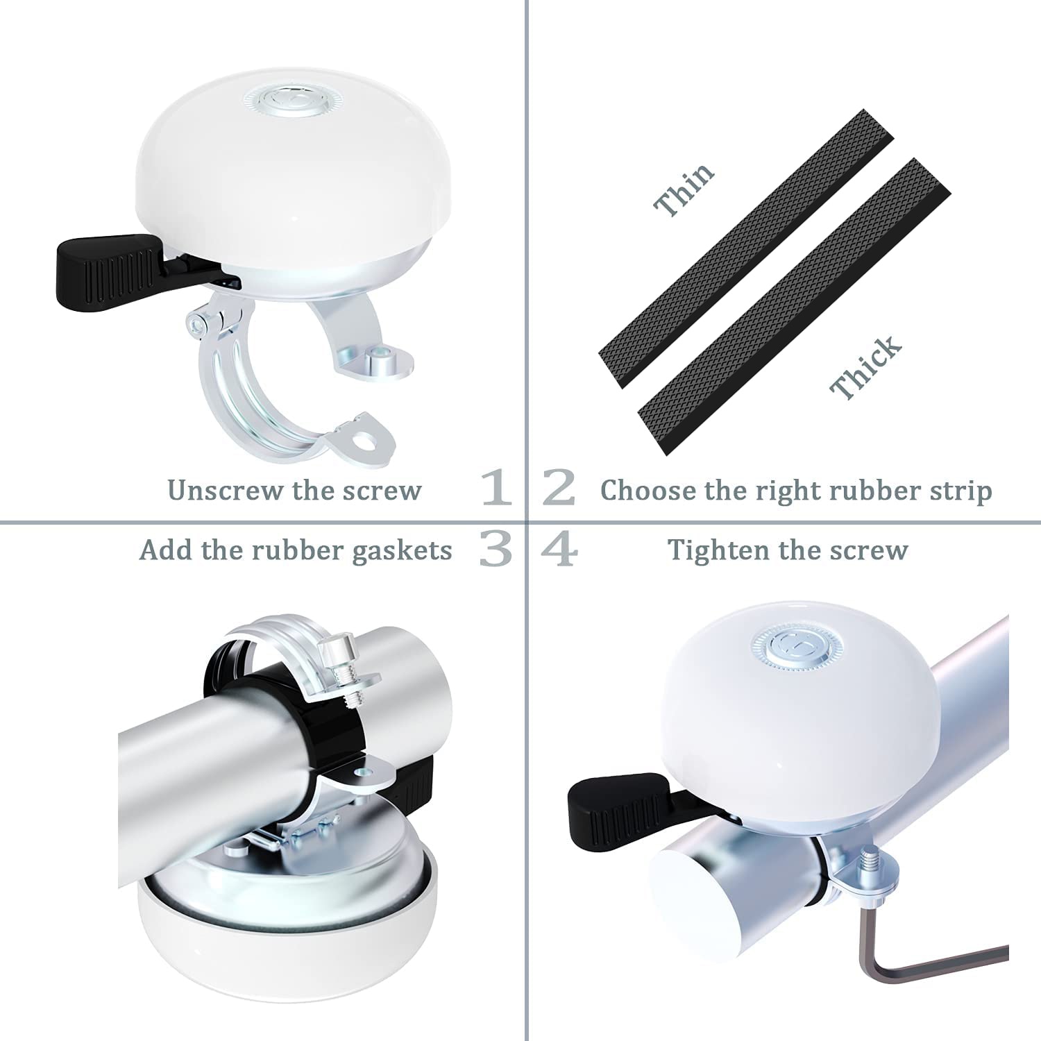 Greallthy Classic Bicycle Bell, Clear Loud Sound , Mountain Bike Bell, Safety Riding Siren, Bike Accessories Horn，Ieft Hand Use