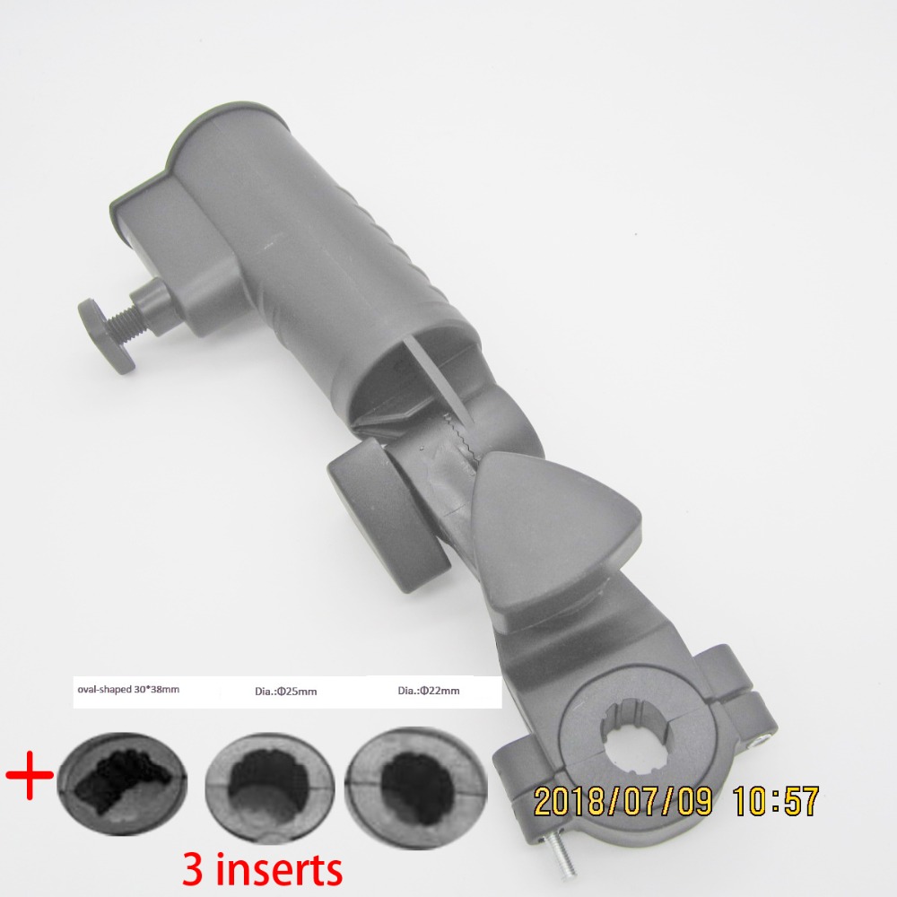 Heavy Duty Golf Push Cart Umbrella Holder 360 Degrees Adjustable Angle Universal for Golf Cart/Stroller/Wheelchair/Bike