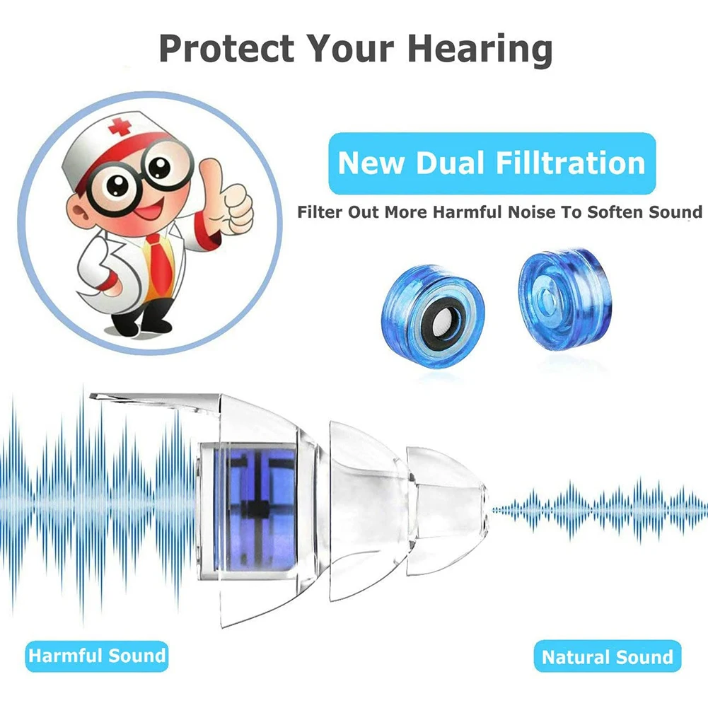 Motocycle Earplugs Moto Reusable Silicone Earbuds Noise Cancelling Hearing Protection Earbud Sleeping Care Musician Filter