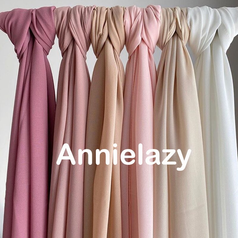10 pièces/lot femmes en mousseline de soie écharpe plaine bulle en mousseline de soie Hijab châles enveloppes tête écharpe Femme bandeau musulman Hijabs foulards Bandanas