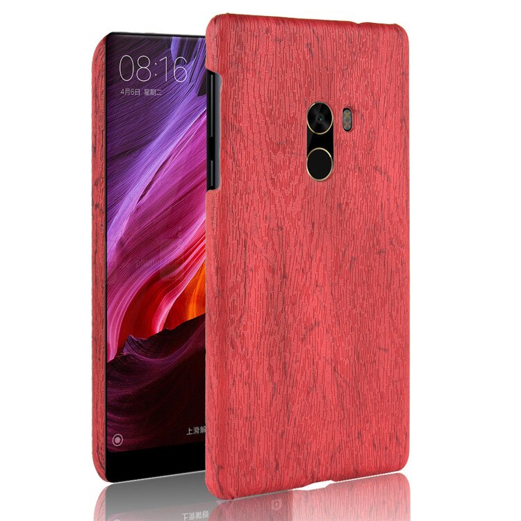 Subin Novo Para Xiaomi Mi Caso Mix 6.4 polegada PU grão de Madeira caixa do telefone móvel coldre Para Xiaomi Mi Mix: Dark red